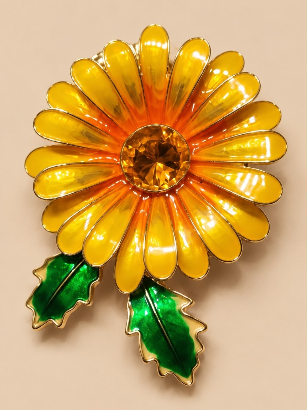 Yellow Flower Brooch Pin